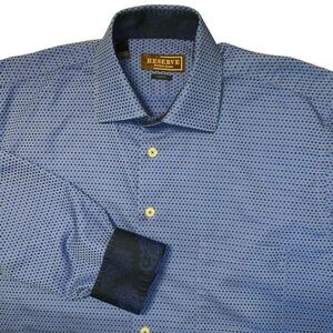 PATRICK JAMES ☆ Long Sleeve Button Up Shirt ☆ Contrasting Flip Cuffs